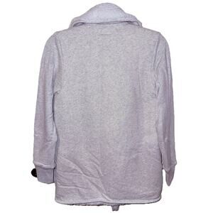 Abercrombie Fitch Open Front Light Gray Sherpa Lined Long Sleeve Jacket Size: S
